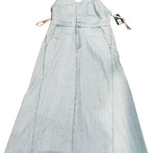 Universal Thread Halter Summer Denim Maxi Blue Sleeveless Dress, size 0